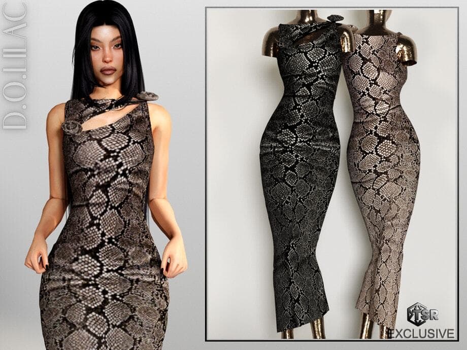 Asymmetric Animal Print Dress