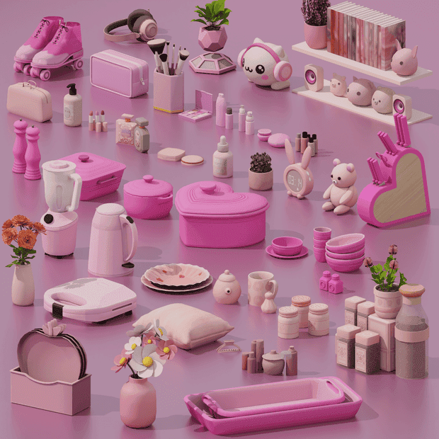 Pink Power Clutter Set