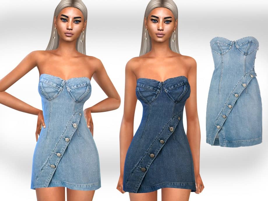 Strapless Denim Dress