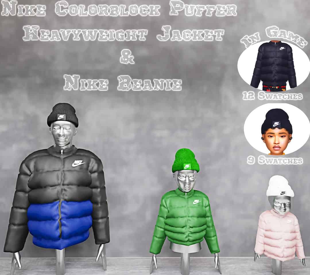 Nike Puffer Jacket and Nike Beanie