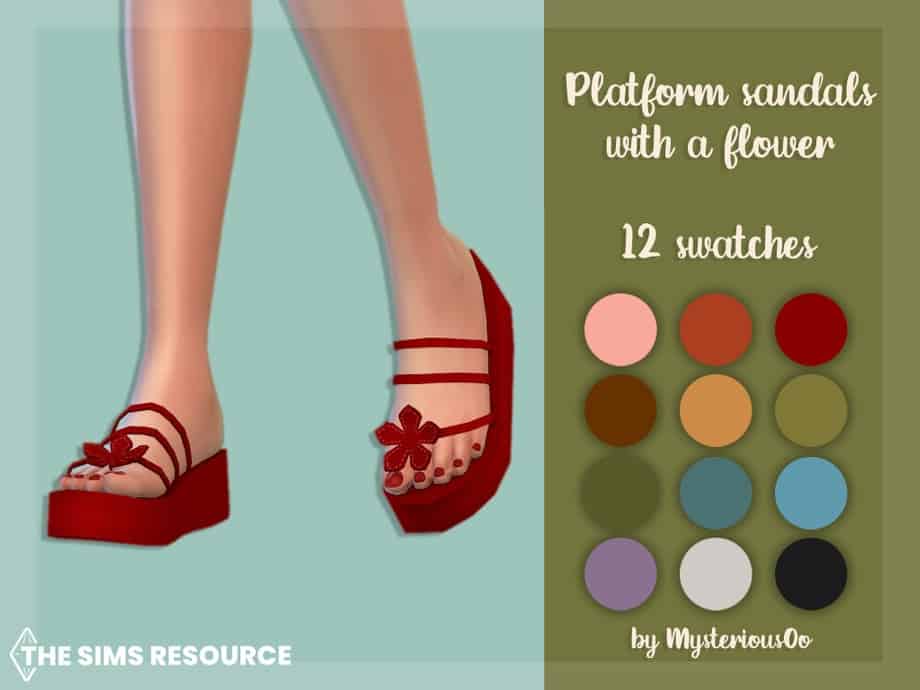 Platform Sandals With a Flower