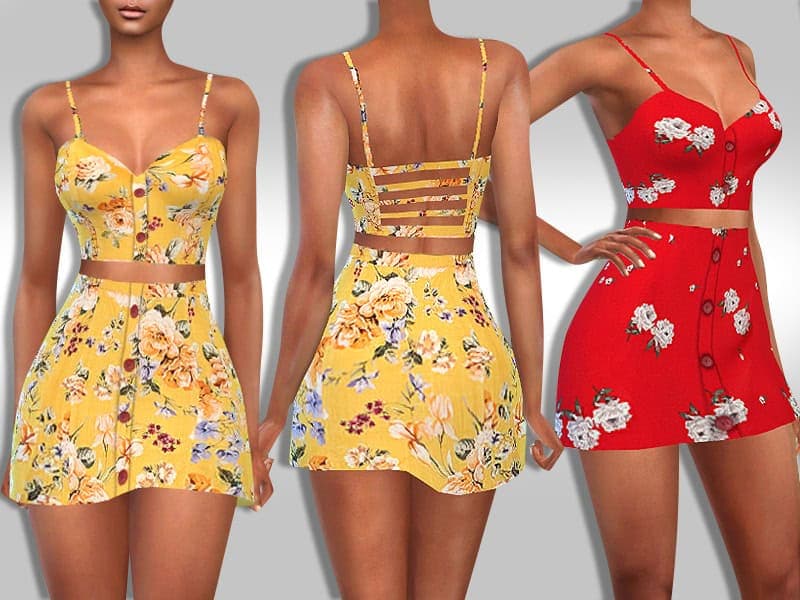 Female Two-Piece Trendy Pattern Summer Outfits