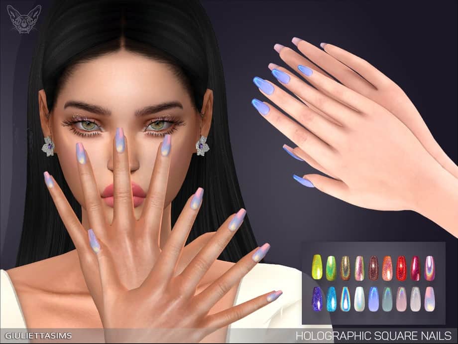 Holographic Square Nails