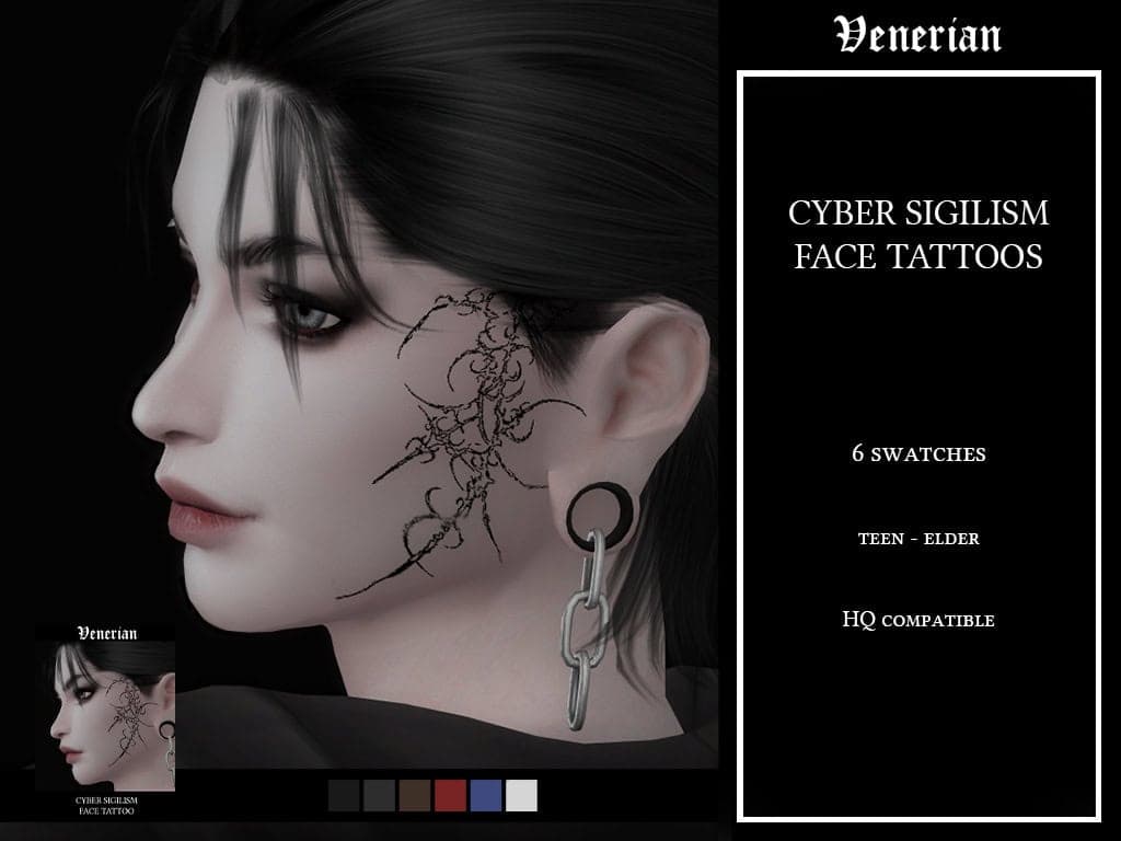 Cyber Sigilism Face Tattoos