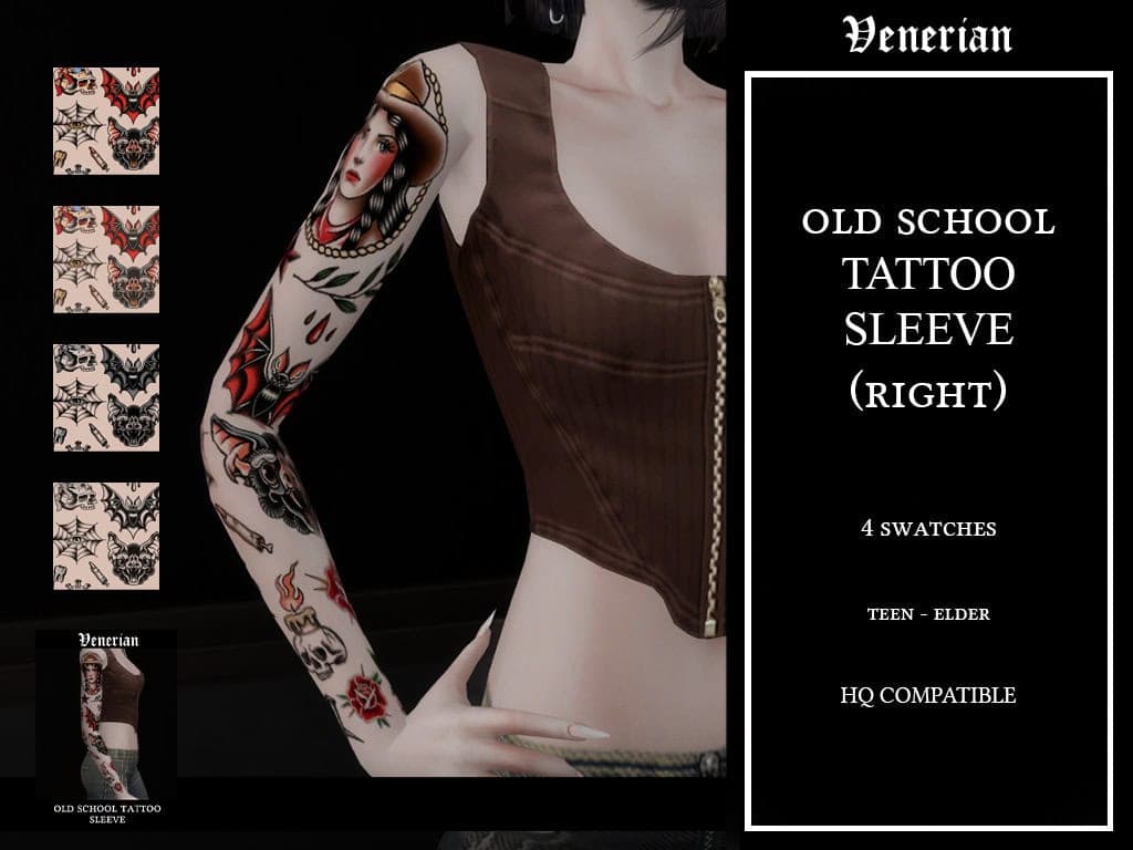 Old School Tattoo Sleeve: Right Arm
