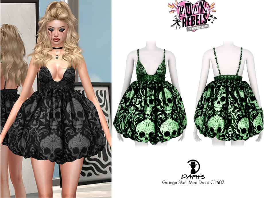 Grunge Skull Mini Dress