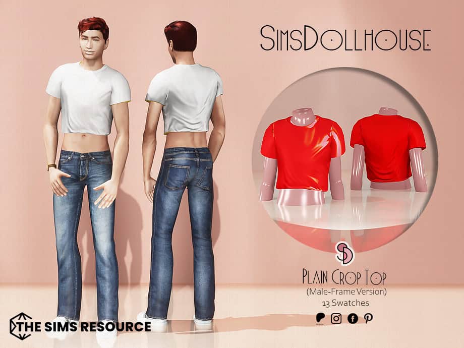 Plain Crop Top Male Frame