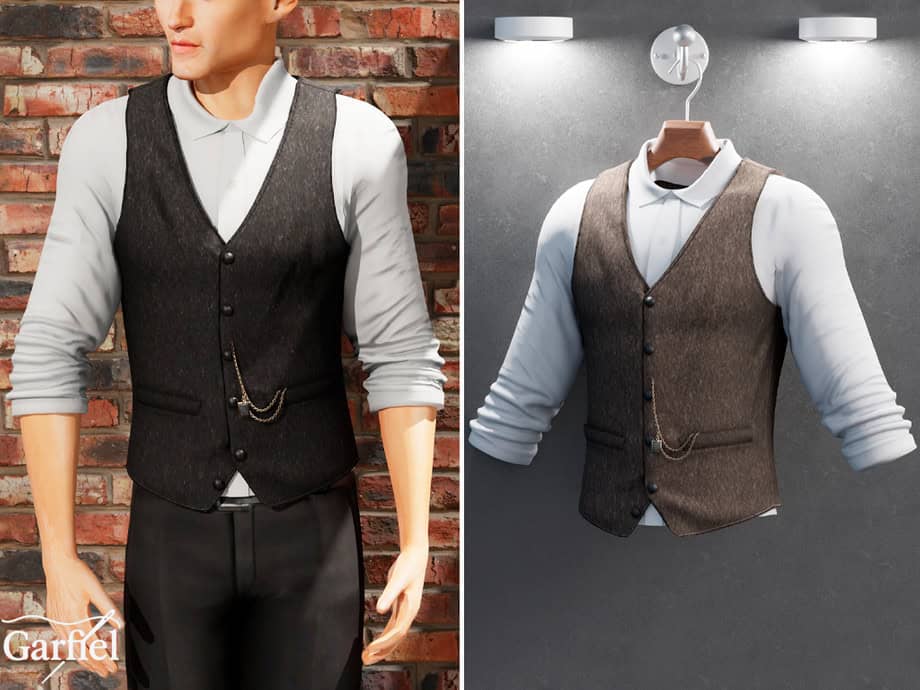 Classic Vintage Vest with Chain Detail