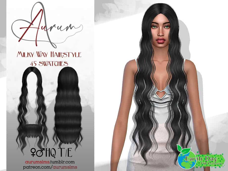 Earth Day Milky Way: Long Wavy Hairstyle