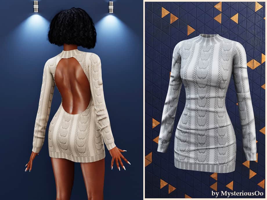 Open Back Knit Mini Dress