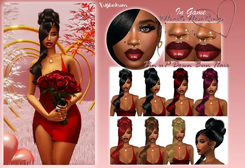 Valentine’s 4 Hearts Nose Rings
