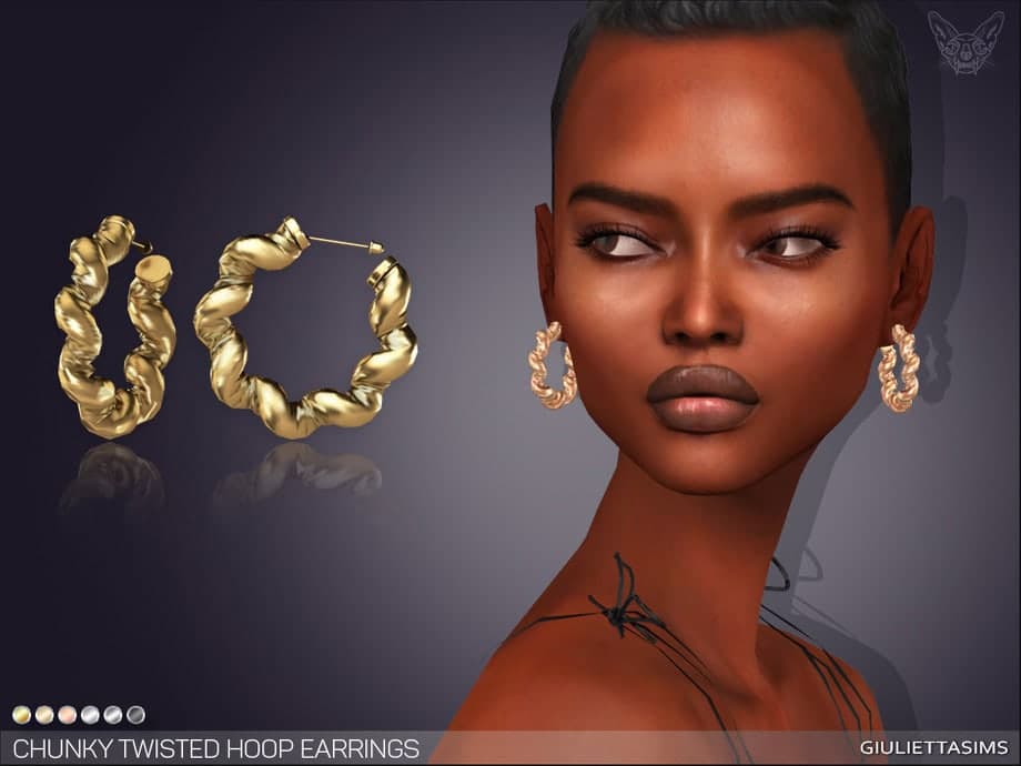 Chunky Twisted Hoop Earrings