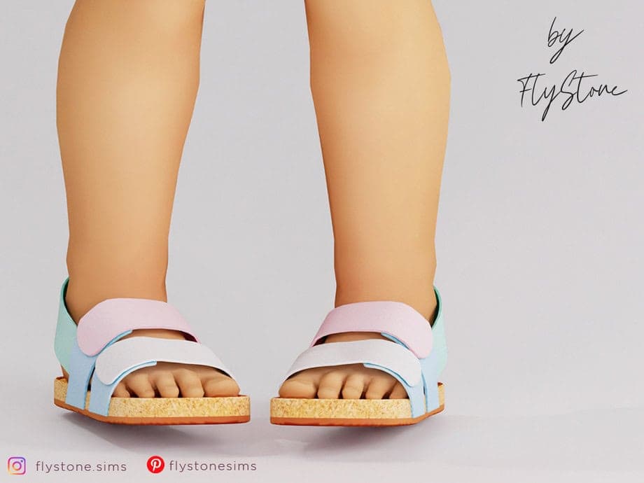 Toddler Multicolored Sandals with Cork Soles