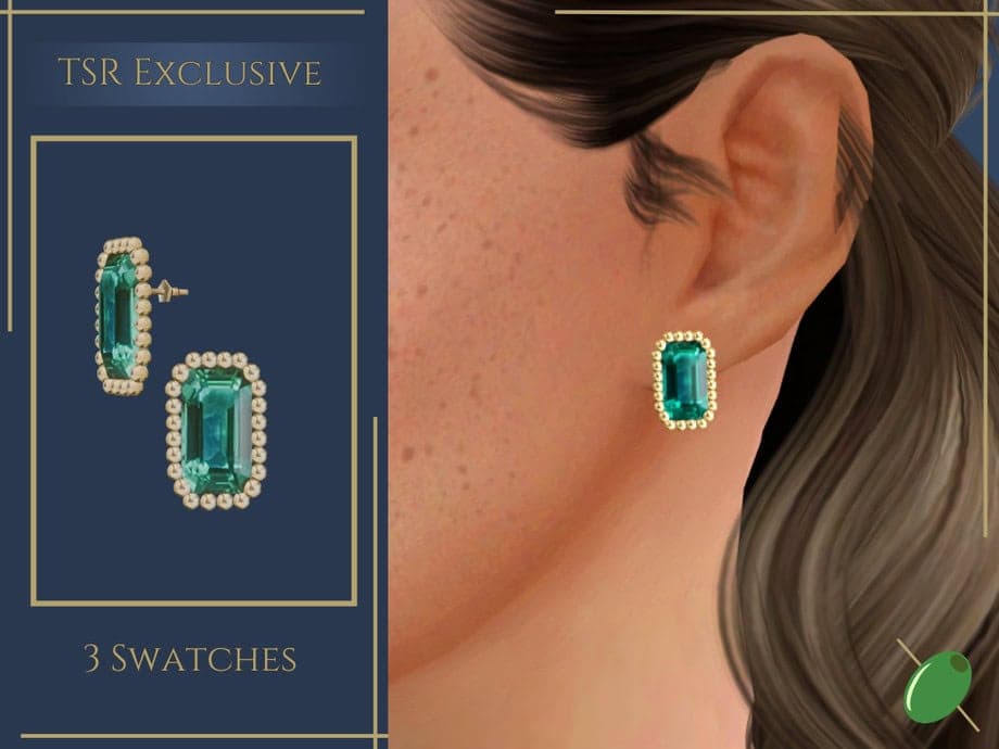 Emerald Rectangular Studs