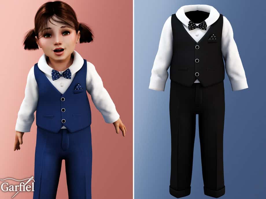 Dressy Vest Suit with Bow Tie and Shirt