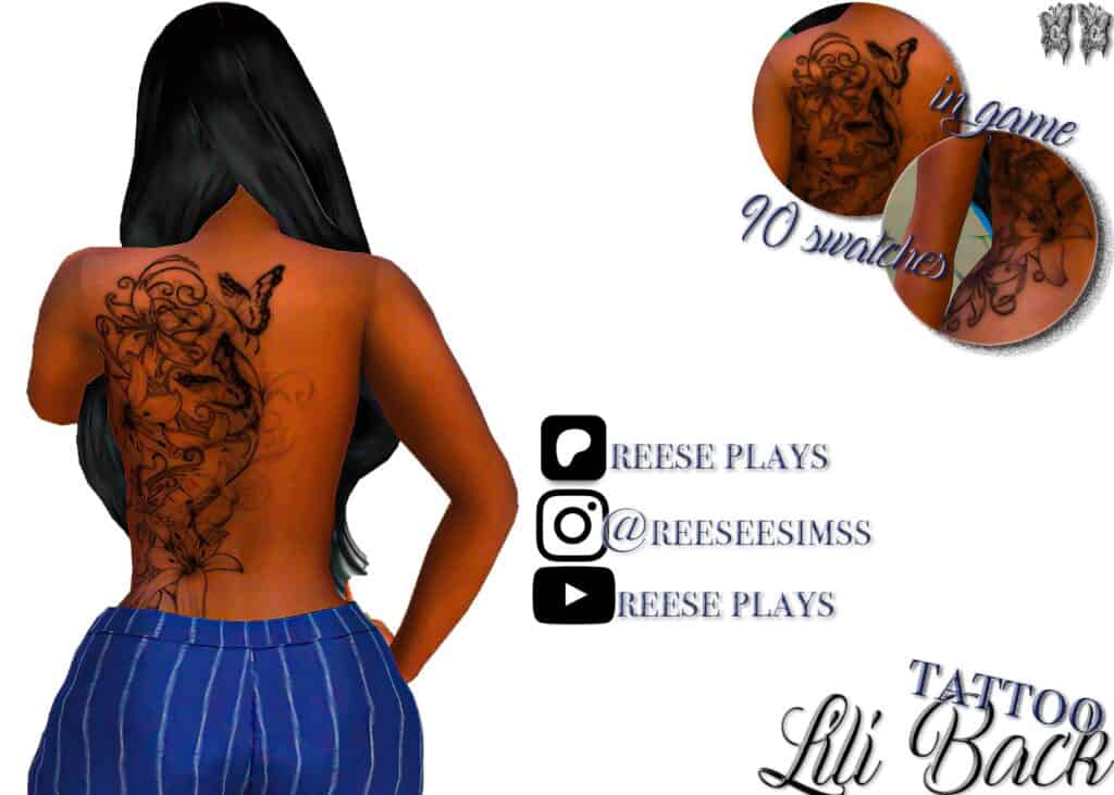 Lily Back Tattoo