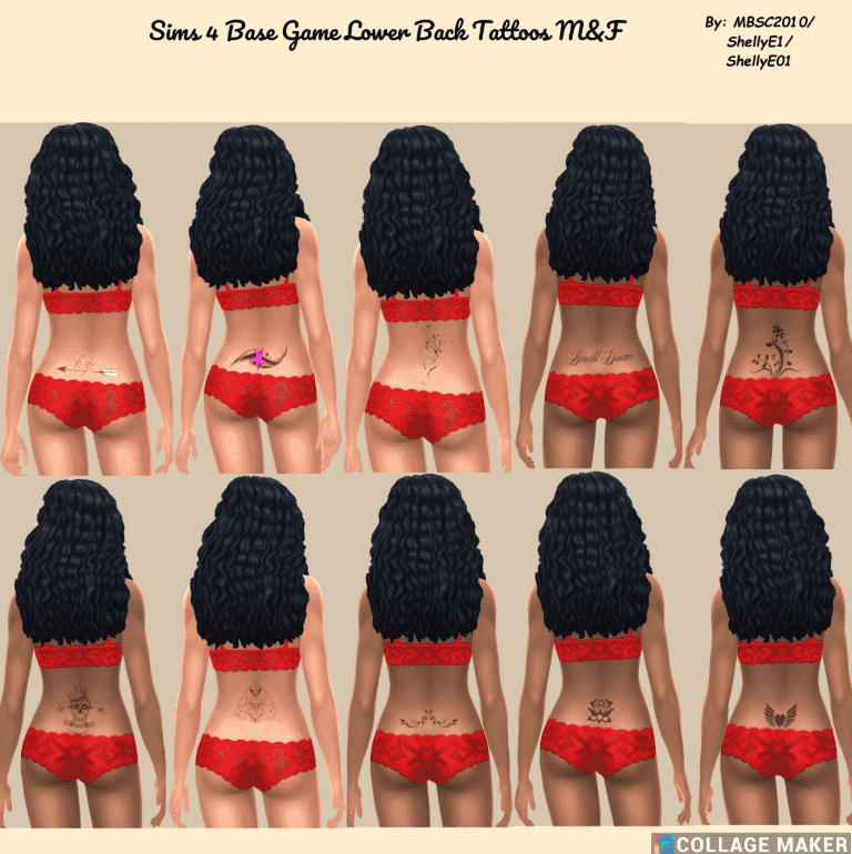 Sims 4 Base Game Lower Back Tattoo CC