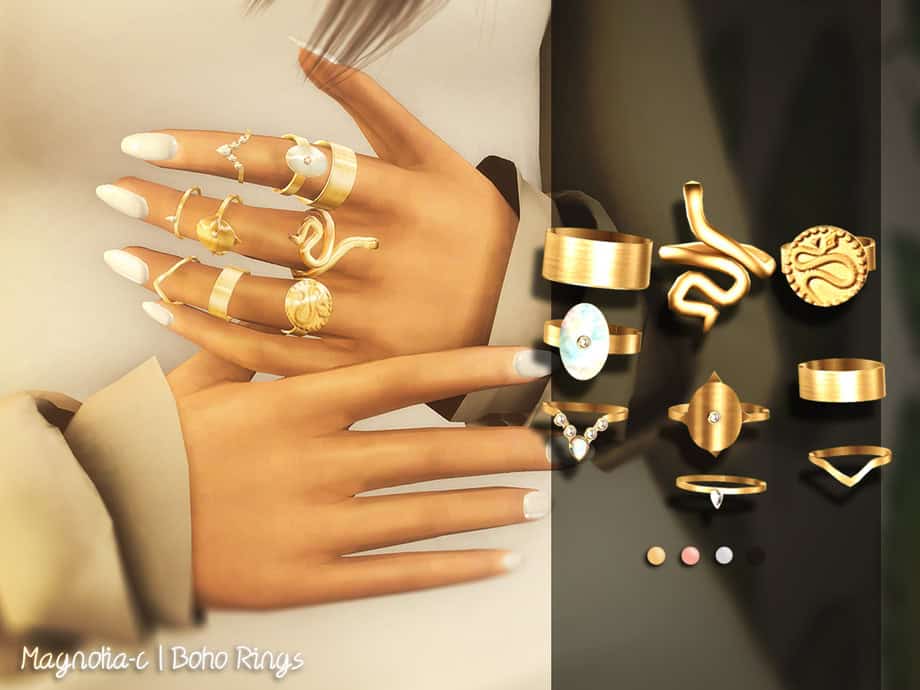 Magnolia-C Boho Rings
