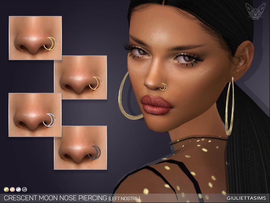 Crescent Moon Nose Piercing Set
