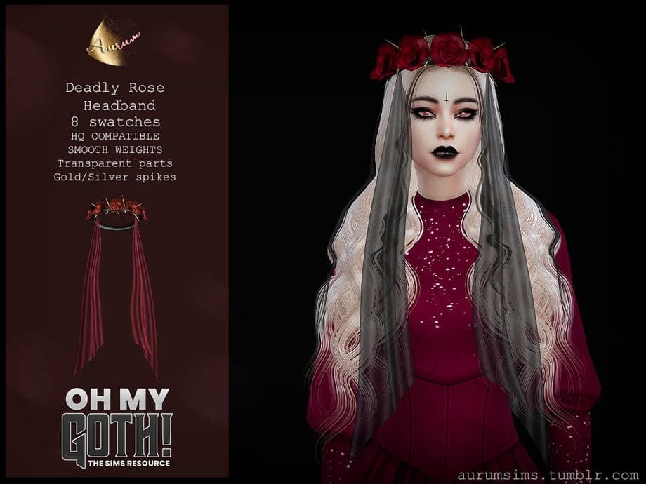 Oh My Goth – Deadly Rose Headband