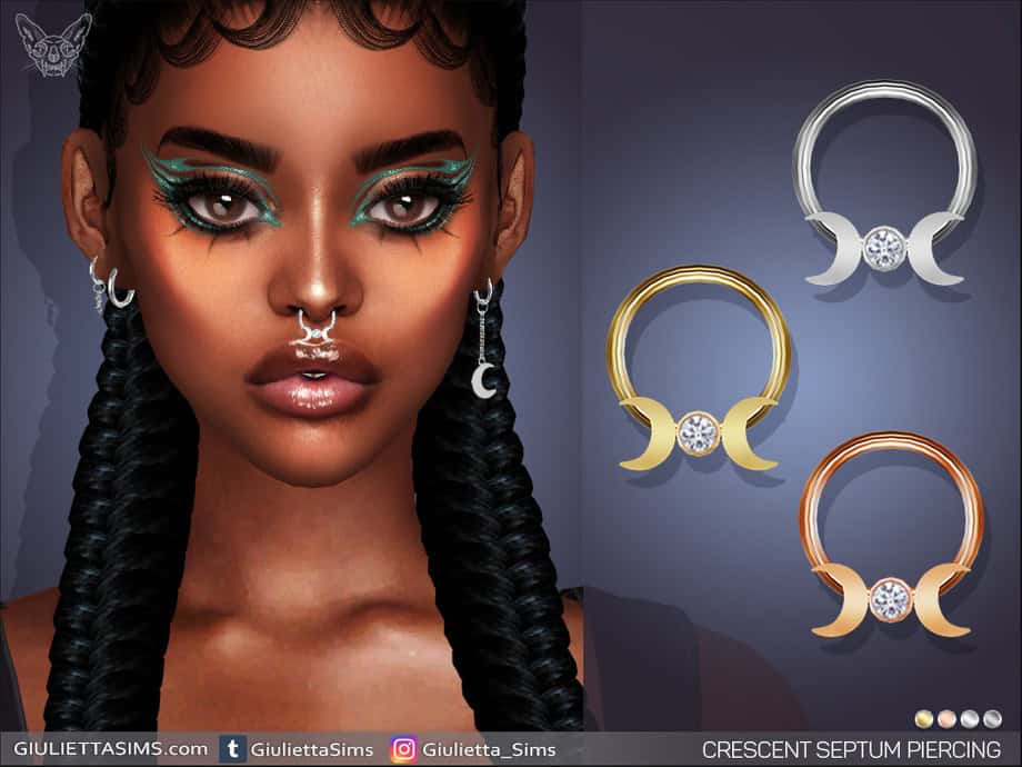 Crescent Diamond Septum Piercing