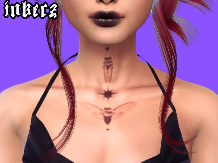 Neck Bugs Tattoo