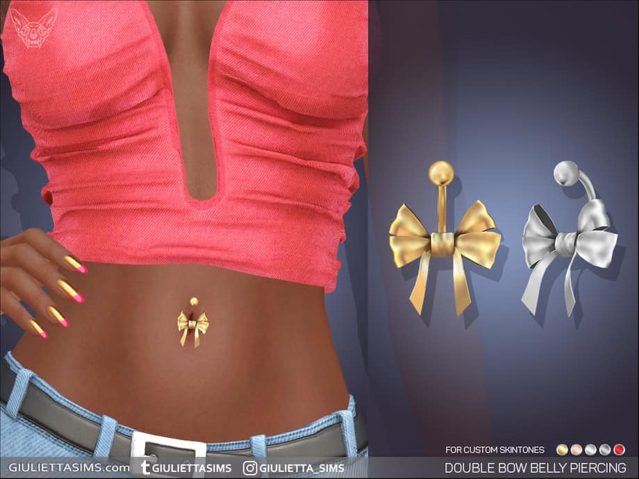 Double Bow Belly Piercing