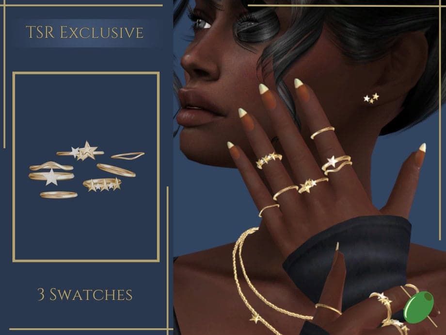 Star Cluster Rings Left Hand