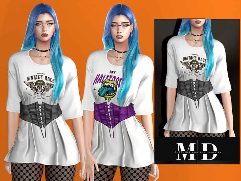 Shirt Dress with Corset