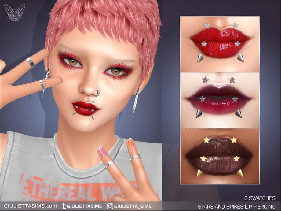 Stars and Spikes Lip Piercing Duo
