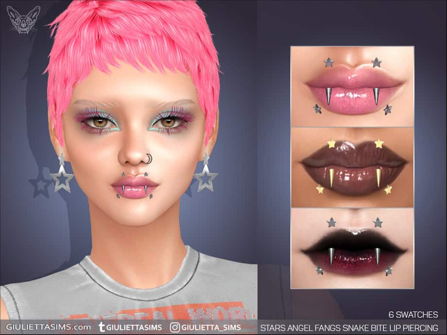Stars Angel Fangs Snake Bite Lip Piercing