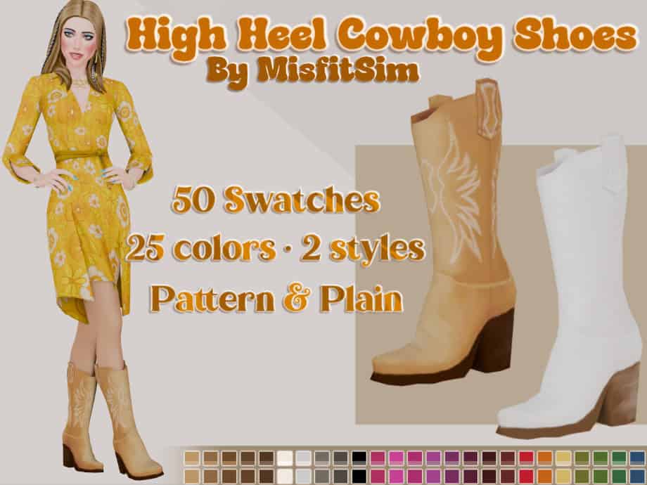 High Heel Cowboy Shoes