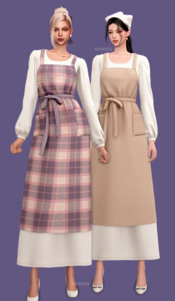 Apron & Ruffle Maxi Dress