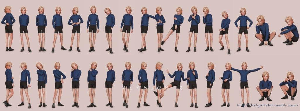 Child Poses 02 Pose Pack & CAS