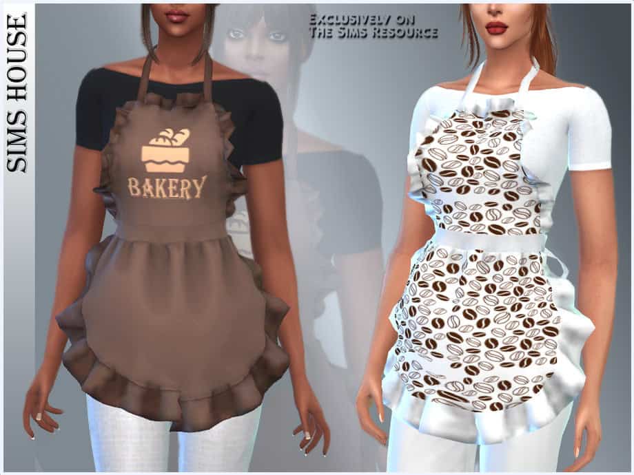 Apron With Rouches and T-Shirt