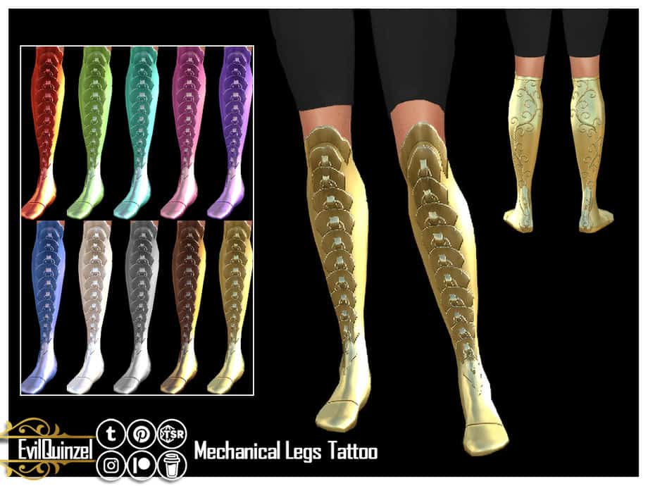 Mechanical Legs Tattoo