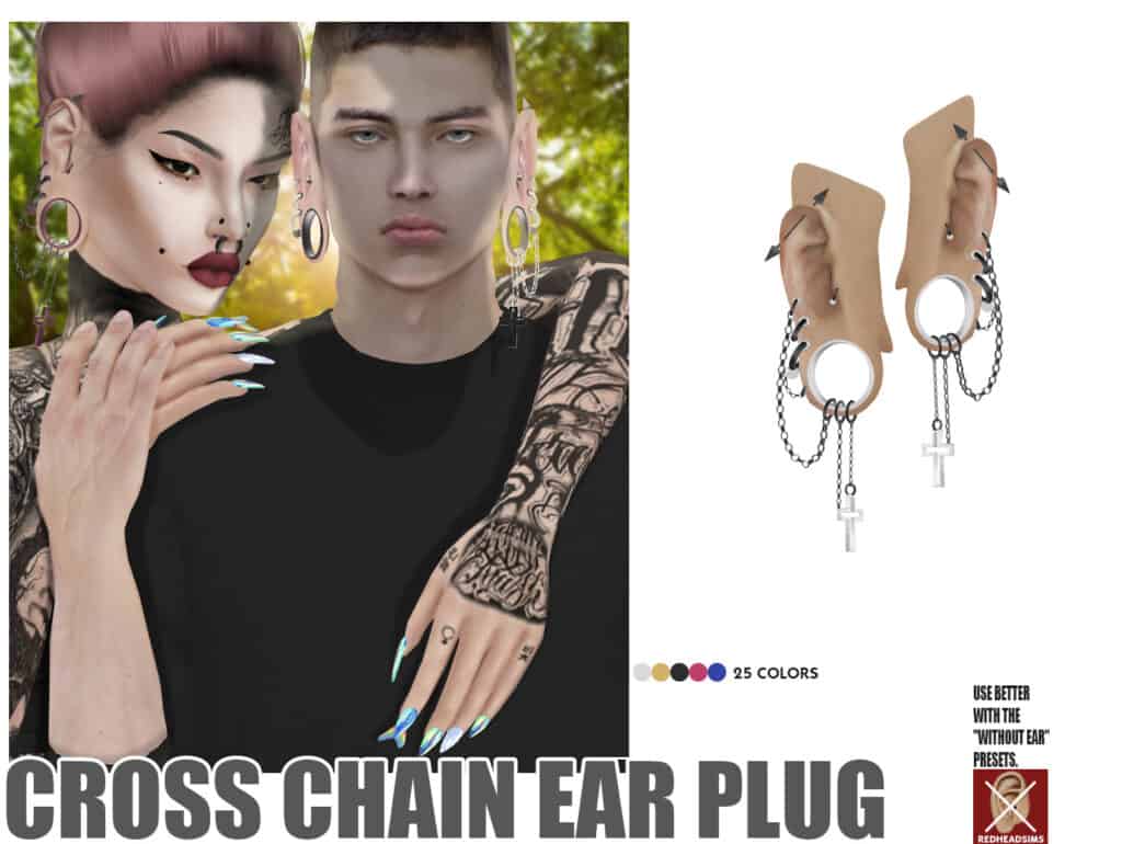 Cross Chain Ear Plug
