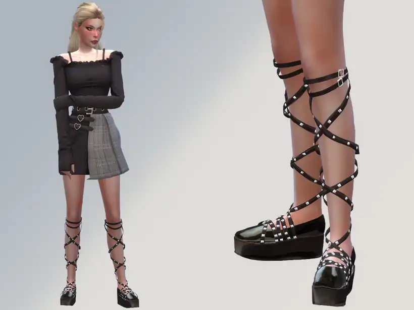 Studded Platform Flats
