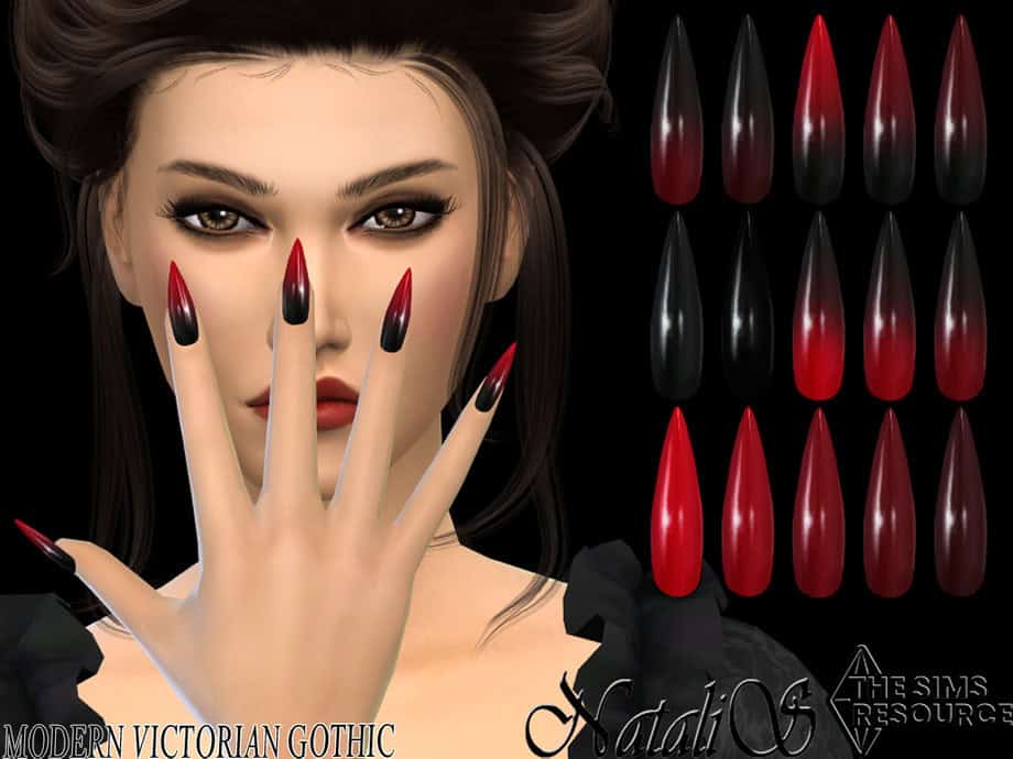 Modern Victorian Gothic Stiletto Nails