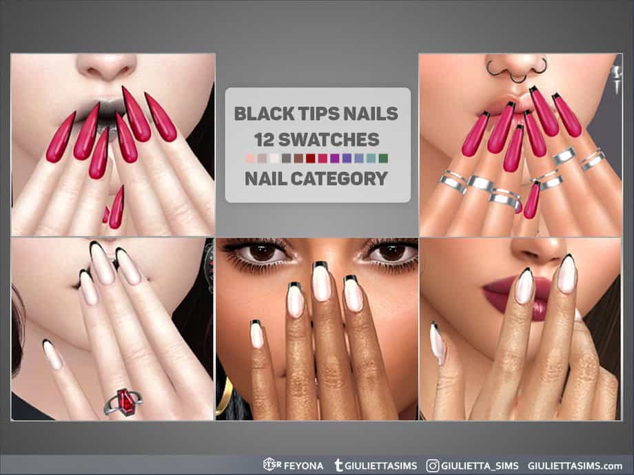 Black Tips in 5 Shapes