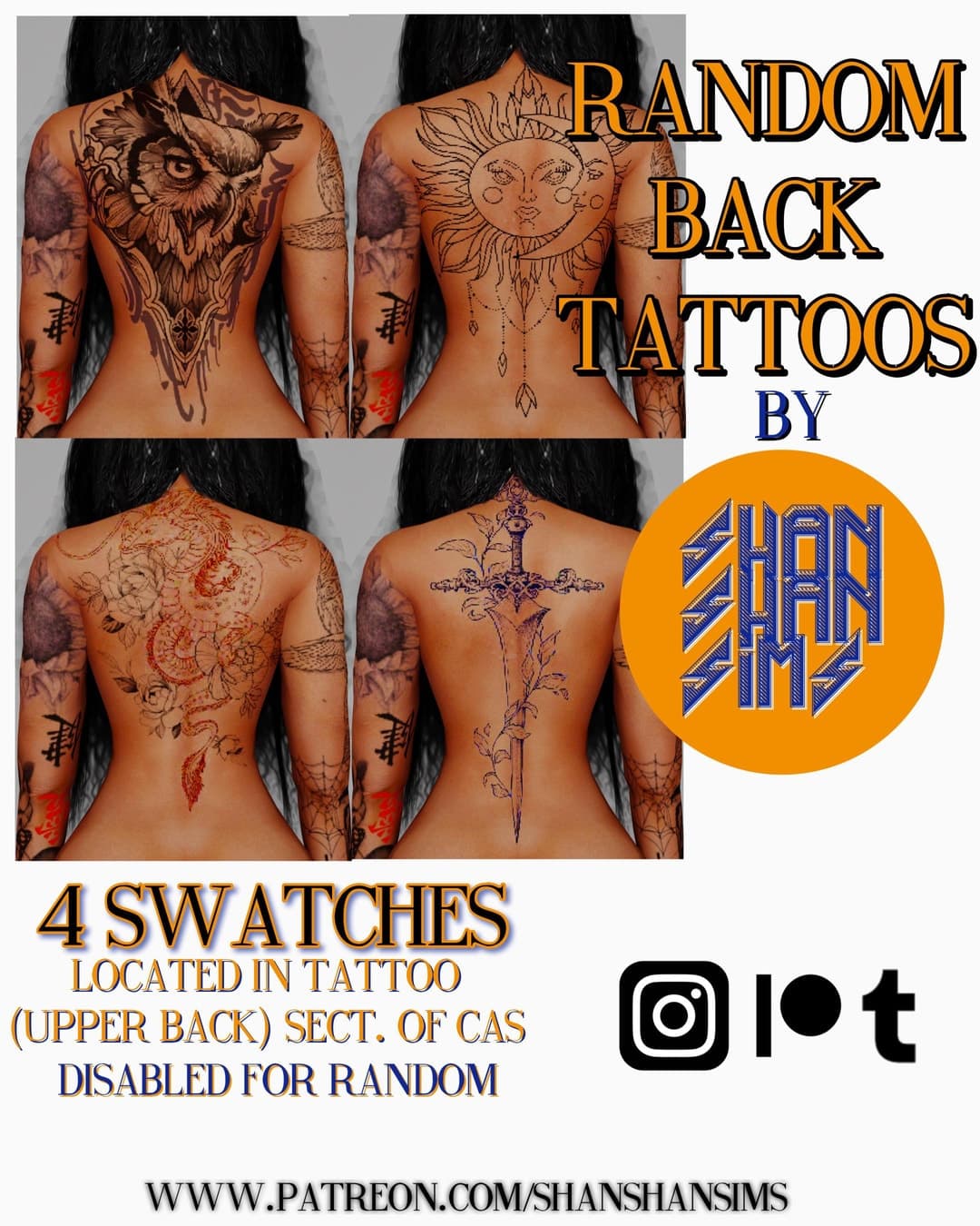 Random Back Tattoos