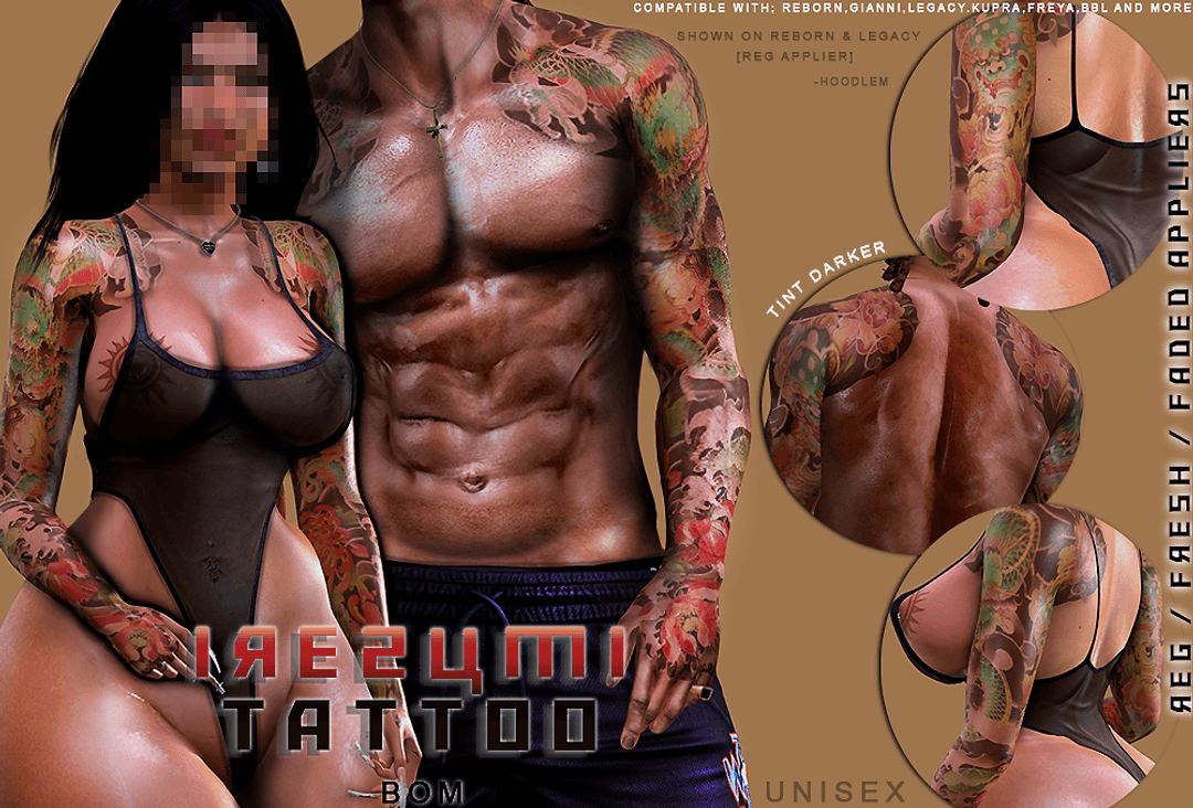 Irezumi, Kanji, Back Tatoo Fatpack V3