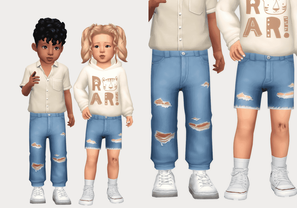 Sims 4 Toddler CC Jeans & Shorts