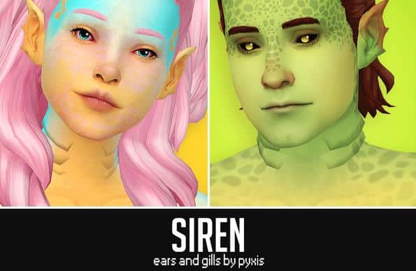 Siren Sims 4 Ears & Gills CC