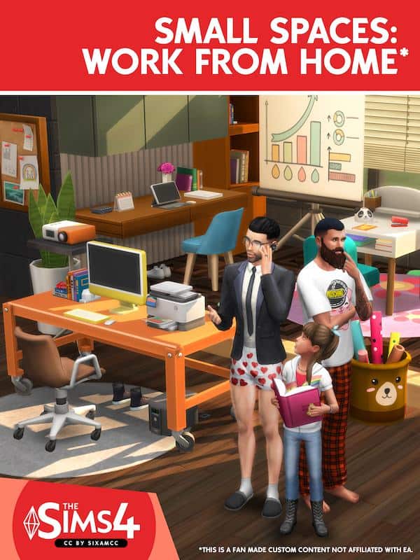 Work From Home Sims 4 CC Pack
