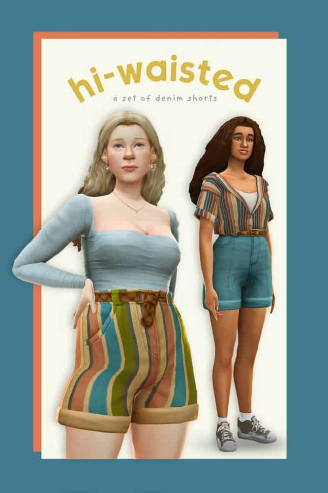 Hi-waisted Sims 4 Denim Shorts