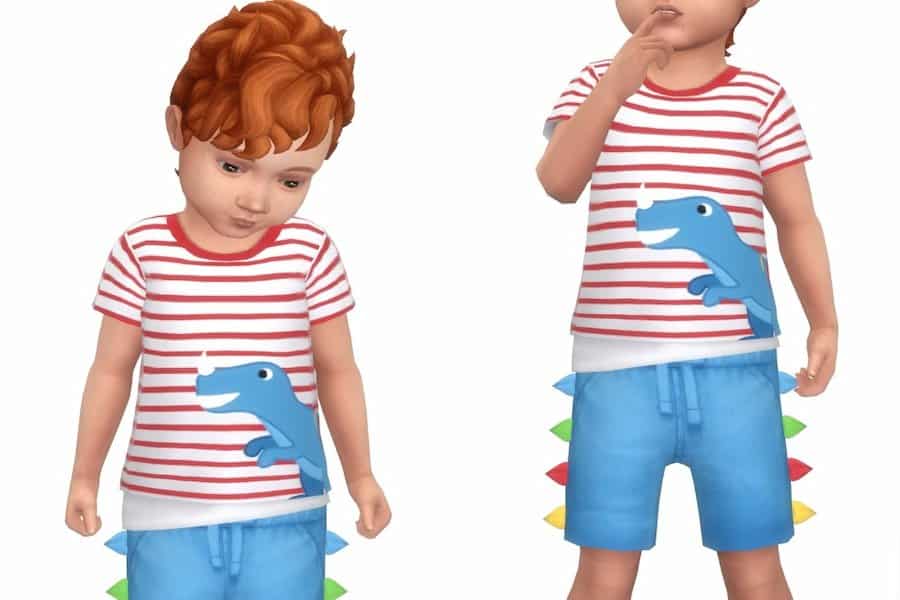 Dinosaur Sims 4 Toddler CC Outfit
