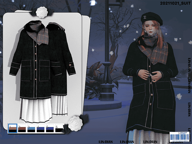 [DIAN]Winter coat and scarf