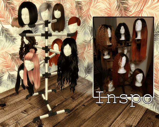 DIY Wig Stand and Wigs