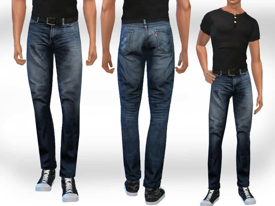Male Sims Casual Jeans With Belt